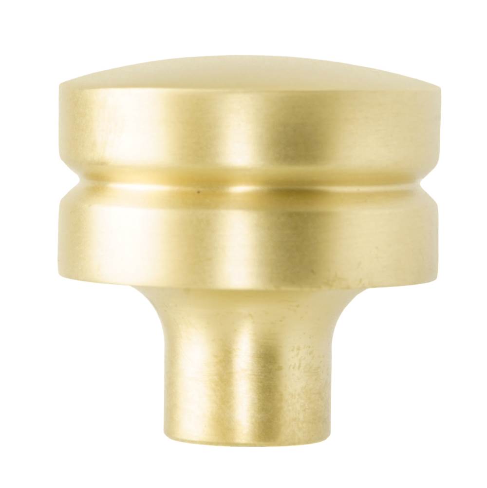 Round Large Brass Knob, Satin Brass Finish