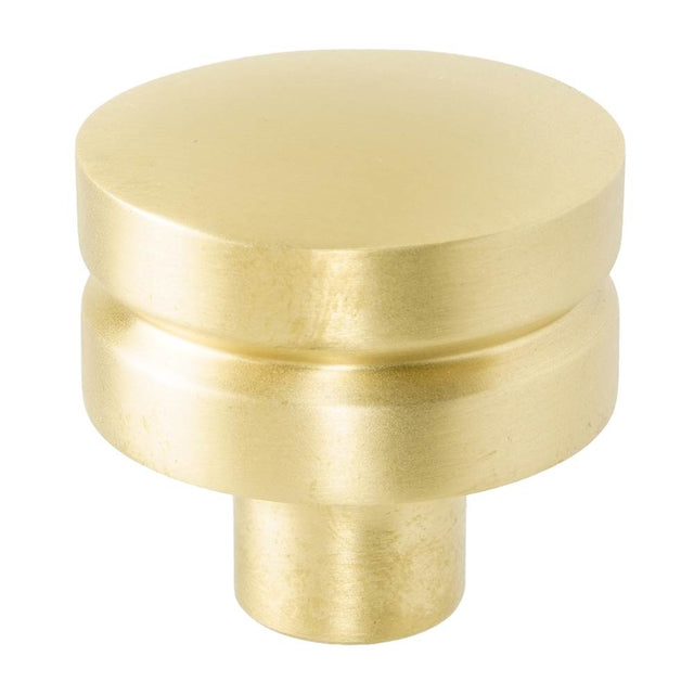 Carpe Diem Hardware - Round Large Brass Knob, Satin Brass Finish - Satin Brass