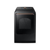 Samsung - Smart Electric Dryer with Steam SanitizePlus and Sensor Dry, 7.4 cu-ft - Brushed Black