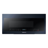 Samsung - Bespoke, Sensor Cook, Ceramic Enamel Interior, LED Cooktop Light, Glass Touch Controls, Simple Clean Filter, Recessed Handle, 2.1 cu-ft - Navy Steel