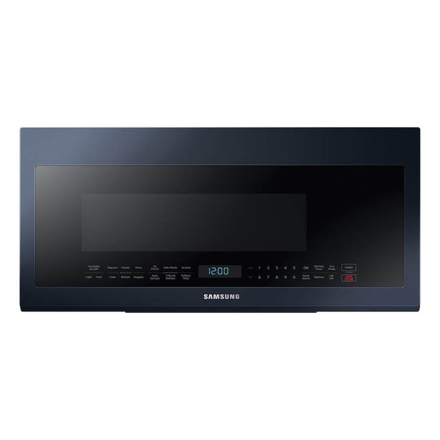Samsung - Bespoke, Sensor Cook, Ceramic Enamel Interior, LED Cooktop Light, Glass Touch Controls, Simple Clean Filter, Recessed Handle, 2.1 cu-ft - Navy Steel