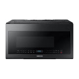 Samsung - Sensor Cook, Ceramic Enamel Interior, LED Cooktop Light, Glass Touch Controls, Simple Clean Filter, Recessed Handle, 2.1 cu-ft - Black Stainless Steel