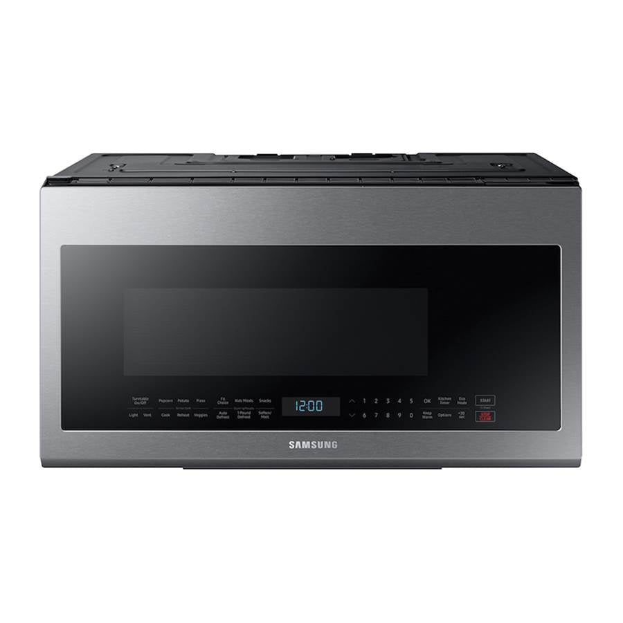 Samsung - Sensor Cook, Ceramic Enamel Interior, LED Cooktop Light, Glass Touch Controls, Simple Clean Filter, Recessed Handle, 2.1 cu-ft - Stainless Steel