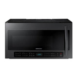 Samsung - New Handle, Bottom Controls, Sensor Cook, Ceramic Enamel Interior, LED Cooktop Light, 2.1 cu-ft - Black Stainless Steel