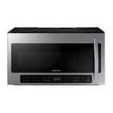 Samsung - New Handle, Bottom Controls, Sensor Cook, Ceramic Enamel Interior, LED Cooktop Light, 2.1 cu-ft - Stainless Steel