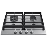 Four Burners, 1-12.5000 Btu Power Burner, 1-105000, 1-95000, 1-5000 Simmer, 24''