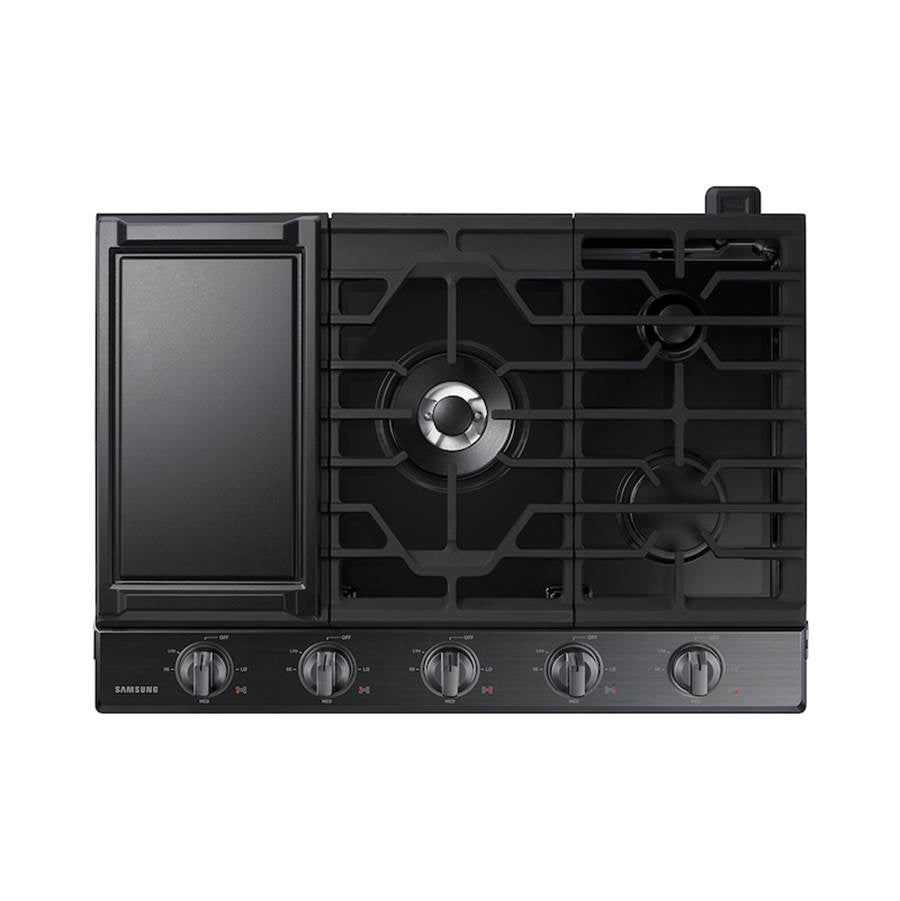 Five Burners, 1-19000 Power Burner, 1-13000 Power Burner, 2-9.50, 1-5000 Simmer, Illuminated Knobs, Aluminum Griddle, Wi-Fi, 30''