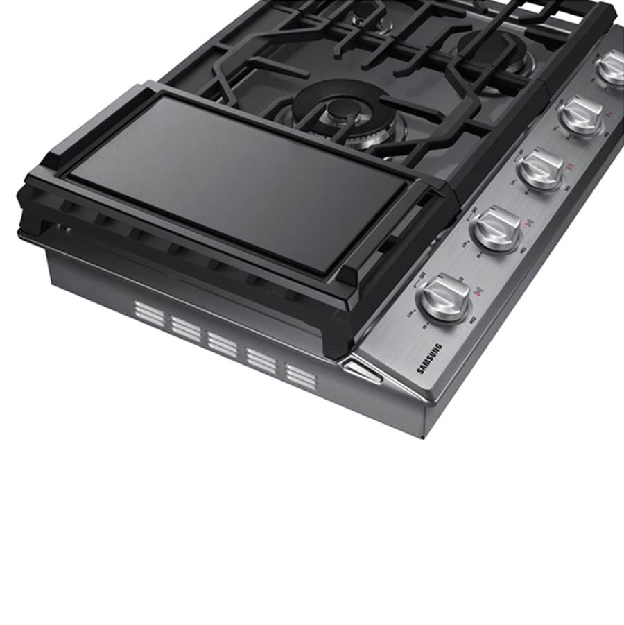 Five Burners, 1-19000 Power Burner, 1-13000 Power Burner, 2-9.50, 1-5000 Simmer, Illuminated Knobs, Aluminum Griddle, Wi-Fi, 30''