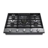 Five Burners, 1-22000 Dual Ring Brass, 1-13000 Power Burner, 2-9.5, 1-5000 Simmer, Illuminated Knobs, Die Cast Griddle, Wok Ring, Wi-Fi, 30''