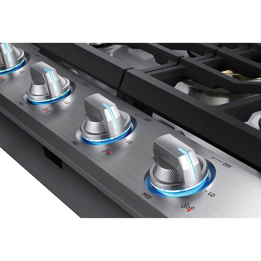Five Burners, 1-22000 Dual Ring Brass, 1-13000 Power Burner, 2-9.5, 1-5000 Simmer, Illuminated Knobs, Die Cast Griddle, Wok Ring, Wi-Fi, 30''