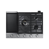 Five Burners, 1-22000 Dual Ring Brass, 1-13000 Power Burner, 2-9.5, 1-5000 Simmer, Illuminated Knobs, Die Cast Griddle, Wok Ring, Wi-Fi, 30''