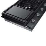 Five Burners, 1-19000 Power Burner, 1-13000 Power Burner, 2-9.50, 1-5000 Simmer, Illuminated Knobs, Aluminum Griddle, Wi-Fi, 36''