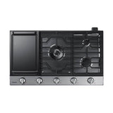 Five Burners, 1-19000 Power Burner, 1-13000 Power Burner, 2-9.50, 1-5000 Simmer, Illuminated Knobs, Aluminum Griddle, Wi-Fi, 36''