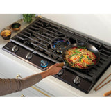 Five Burners, 1-22000 Dual Ring Brass, 1-13000 Power Burner, 2-9.5 K, 1-5000 Simmer, Illuminated Knobs, Die-cast Griddle, Wok Ring, Wi-Fi, 36''