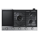 Five Burners, 1-22000 Dual Ring Brass, 1-13000 Power Burner, 2-9.5 K, 1-5000 Simmer, Illuminated Knobs, Die-cast Griddle, Wok Ring, Wi-Fi, 36''