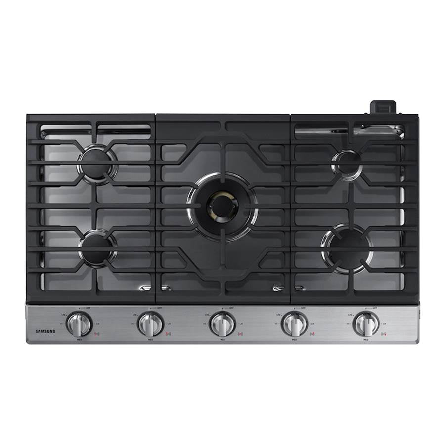 Five Burners, 1-22000 Dual Ring Brass, 1-13000 Power Burner, 2-9.5 K, 1-5000 Simmer, Illuminated Knobs, Die-cast Griddle, Wok Ring, Wi-Fi, 36''