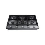 Five Burners, 1-22000 Dual Ring Brass, 1-13000 Power Burner, 2-9.5 K, 1-5000 Simmer, Illuminated Knobs, Die-cast Griddle, Wok Ring, Wi-Fi, 36''