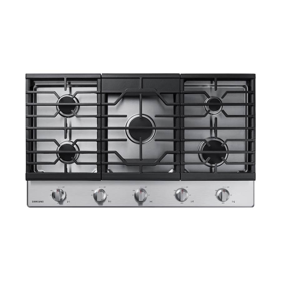 Samsung - Five Burners, 1-17000 Power Burner, 1-13000, 2-9.5, 1-5000 Simmer, 36'' - Stainless Steel