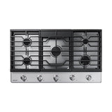 Samsung - Five Burners, 1-17000 Power Burner, 1-13000, 2-9.5, 1-5000 Simmer, 36'' - Stainless Steel