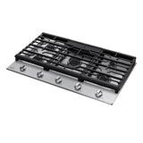 Five Burners, 1-17000 Power Burner, 1-13000, 2-9.5, 1-5000 Simmer, 36''