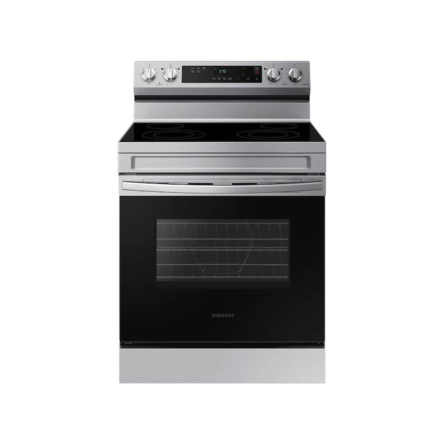 Samsung - Electric Freestanding with 4 Element Cooktop and Steam Clean, 6.3 cu-ft - Stainless Steel