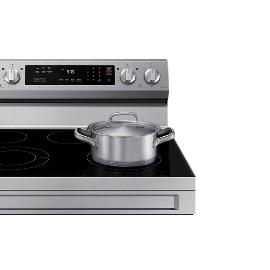 Electric Freestanding with 5 Element Cooktop and Steam Self Clean, 6.3 cu-ft