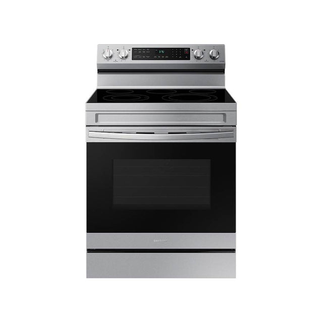 Samsung - Electric Freestanding with Air Fry (without Tray), 6.3 cu-ft - Black Stainless Steel