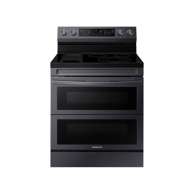 Samsung - Electric Freestanding with Flex Duo, Air Fry Tray and Griddle, 6.3 cu-ft - Black Stainless Steel