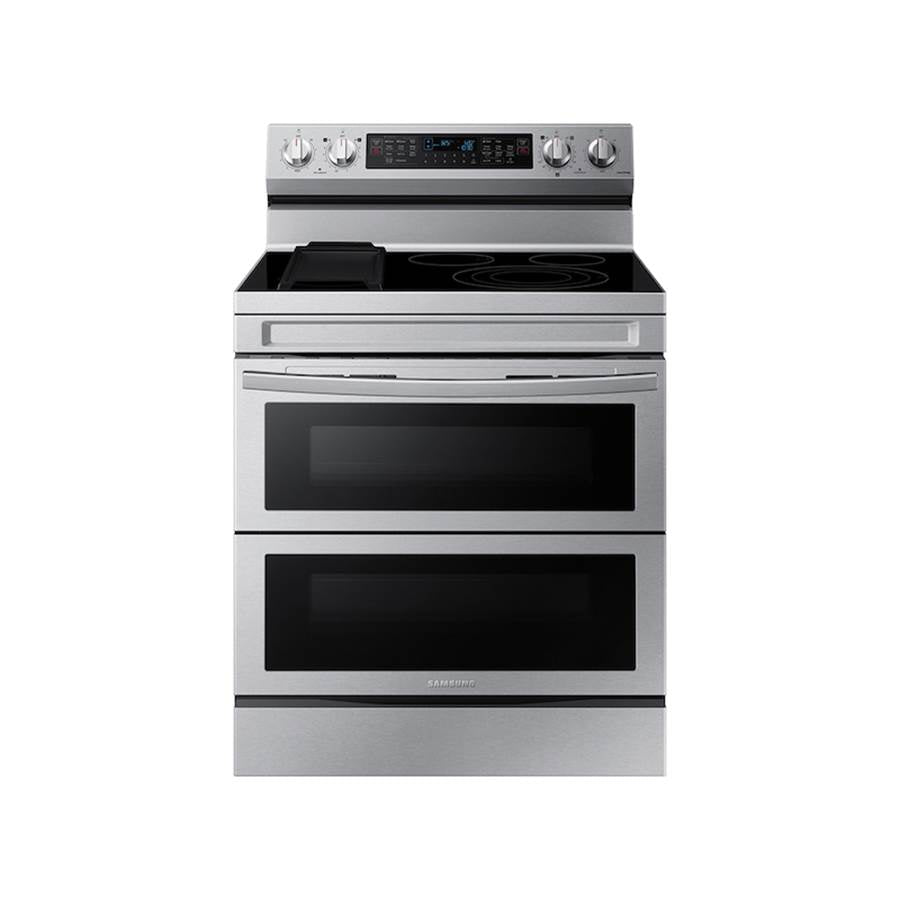 Samsung - Electric Freestanding with Flex Duo, Air Fry Tray and Griddle, 6.3 cu-ft - Stainless Steel