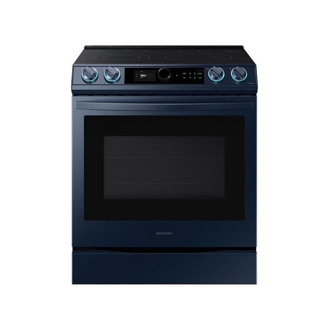 Samsung - Bespoke Electric Slide-In with Smart Dial and Air Fry, 6.3 cu-ft - Navy Steel
