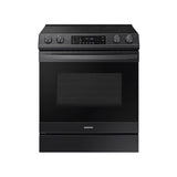Samsung - Electric Slide-In with Air Fry, 6.3 cu-ft - Black Stainless Steel