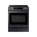 Samsung - Electric Slide-In with Smart Dial and Air Fry, 6.3 cu-ft - Black Stainless Steel