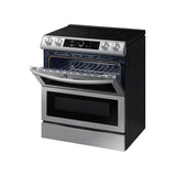 Samsung - Slide-In Electric with Flex Duo, Smart Dial and Air Fry, 6.3 cu-ft - Black Stainless Steel
