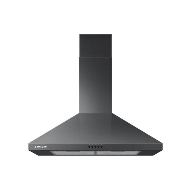 Samsung - Wall Mount Chimney Exterior Venting (Recirculating Capable), 390 cfm, LED Lighting, Aluminum Mesh Filters, 30'' - Black Stainless Steel
