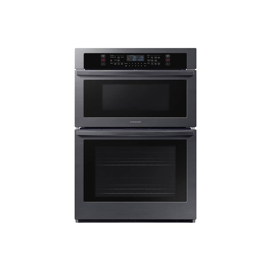 Samsung - Microwave Oven Combination, Thermal, Self-Clean Steam Clean, Glass Touch, 2 Wire Racks (Lower), Wi-Fi, 1.9 cu-ft (Upper) 5.1 cu-ft (Lower), 30'' - Black Stainless Steel