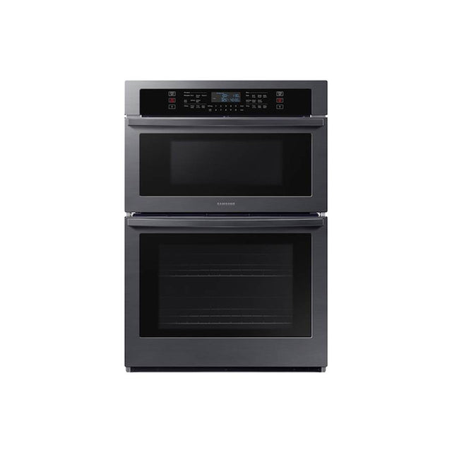 Samsung - Microwave Oven Combination, Thermal, Self-Clean Steam Clean, Glass Touch, 2 Wire Racks (Lower), Wi-Fi, 1.9 cu-ft (Upper) 5.1 cu-ft (Lower), 30'' - Black Stainless Steel