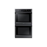Samsung - Double Oven, Steam Cooking, Dual Fan True Convection, Spotlight Lighting System, Backlit Touch Controls, Glide Rack (Upper), Wi-Fi, 5.1 cu-ft, 30'' - Black Stainless Steel