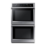 Samsung - Double Oven, Steam Cooking, Dual Fan True Convection, Spotlight Lighting System, Backlit Touch Controls, Glide Rack (Upper), Wi-Fi, 5.1 cu-ft, 30'' - Stainless Steel