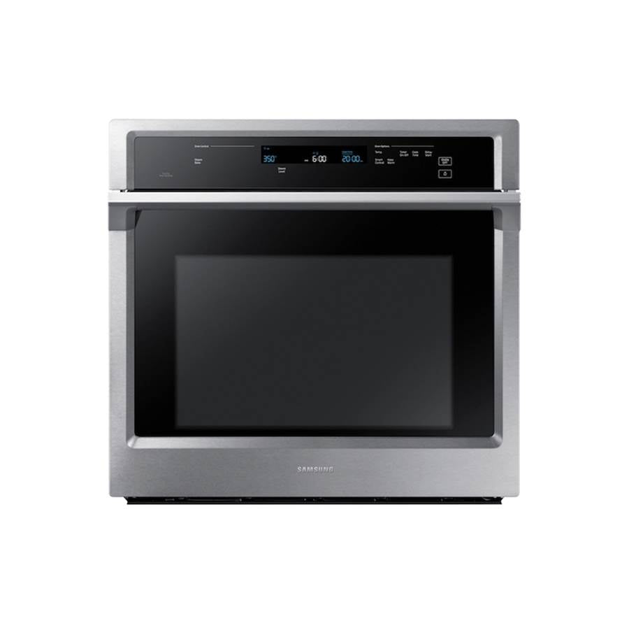 Samsung - Single Oven, Flex Duo, Knob LCD Interface, Steam Cooking, Dual Fan True Convection, Spotlight Lighting System, Glide Rack, Wi-Fi, 5.1 cu-ft, 30'' - Stainless Steel