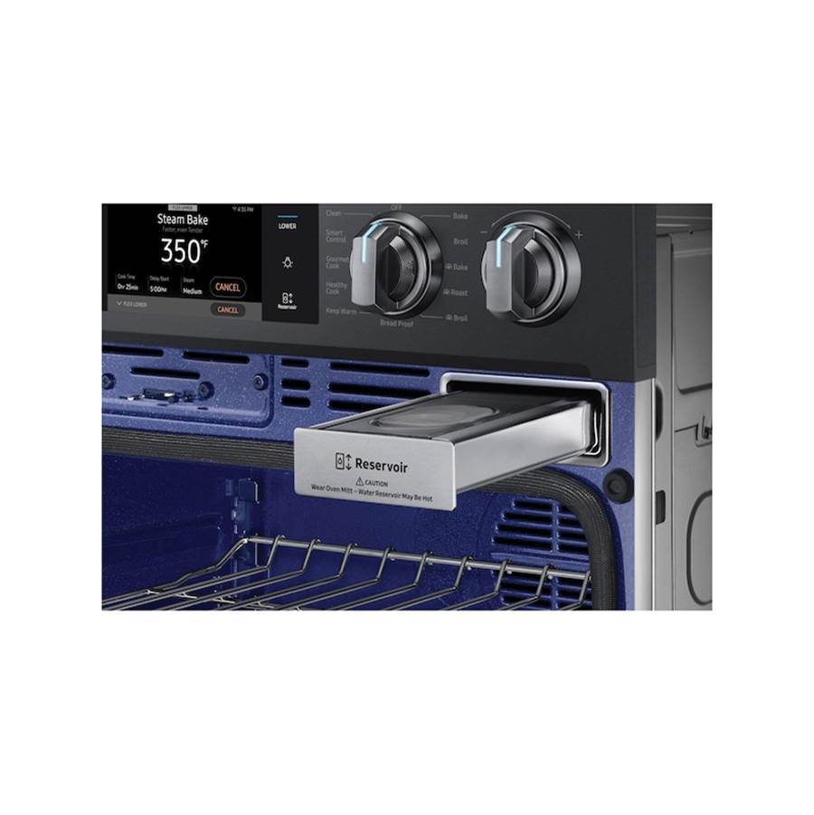 Double Oven, Flex Duo (Upper), Knob LCD Interface, Steam Cooking, Dual Fan True Convection, Glide Rack (Both), Wi-Fi, 5.1 cu-ft, 30''