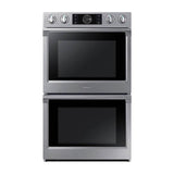 Samsung - Double Oven, Flex Duo (Upper), Knob LCD Interface, Steam Cooking, Dual Fan True Convection, Glide Rack (Both), Wi-Fi, 5.1 cu-ft, 30'' - Stainless Steel