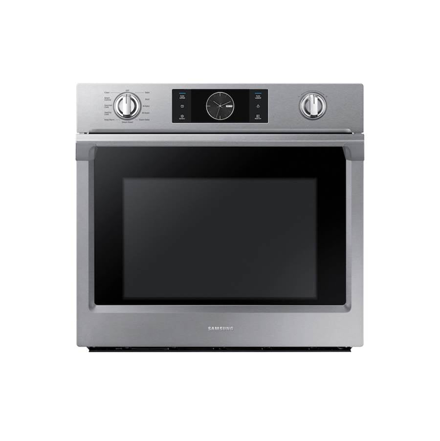 Samsung - Single Oven, Flex Duo, Knob LCD Interface, Steam Cooking, Dual Fan True Convection, Spotlight Lighting System, Glide Rack, Wi-Fi, 5.1 cu-ft, 30'' - Stainless Steel