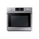 Samsung - Single Oven, Flex Duo, Knob LCD Interface, Steam Cooking, Dual Fan True Convection, Spotlight Lighting System, Glide Rack, Wi-Fi, 5.1 cu-ft, 30'' - Stainless Steel