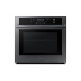 Samsung - Single Oven, Thermal, Self Clean Steam Clean, Halogen Lighting System, Glass Touch Controls, 2 Wire Racks, Wi-Fi, 5.1 cu-ft, 30'' - Black Stainless Steel