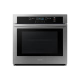 Samsung - Single Oven, Thermal, Self Clean Steam Clean, Halogen Lighting System, Glass Touch Controls, 2 Wire Racks, Wi-Fi, 5.1 cu-ft, 30'' - Stainless Steel