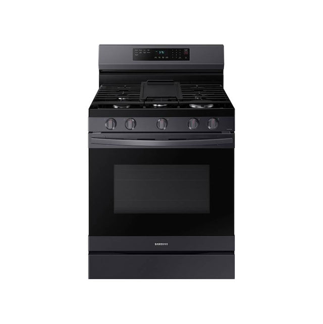 Samsung - Gas Freestanding with Air Fry (without Tray), 6 cu-ft - Black Stainless Steel