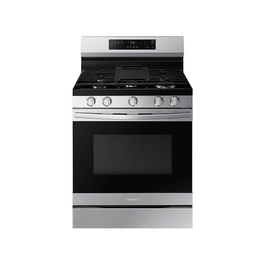 Samsung - Gas Freestanding with Air Fry (without Tray), 6 cu-ft - Stainless Steel