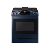 Samsung - Gas Slide-In with Smart Dial and Air Fry, Bespoke, 6 cu-ft - Navy Steel
