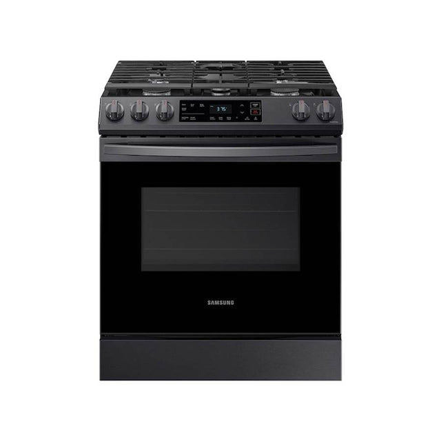 Samsung - Gas Slide-In, 6 cu-ft - Black Stainless Steel