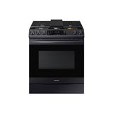 Samsung - Gas Slide-In with Air Fry, 6 cu-ft - Black Stainless Steel